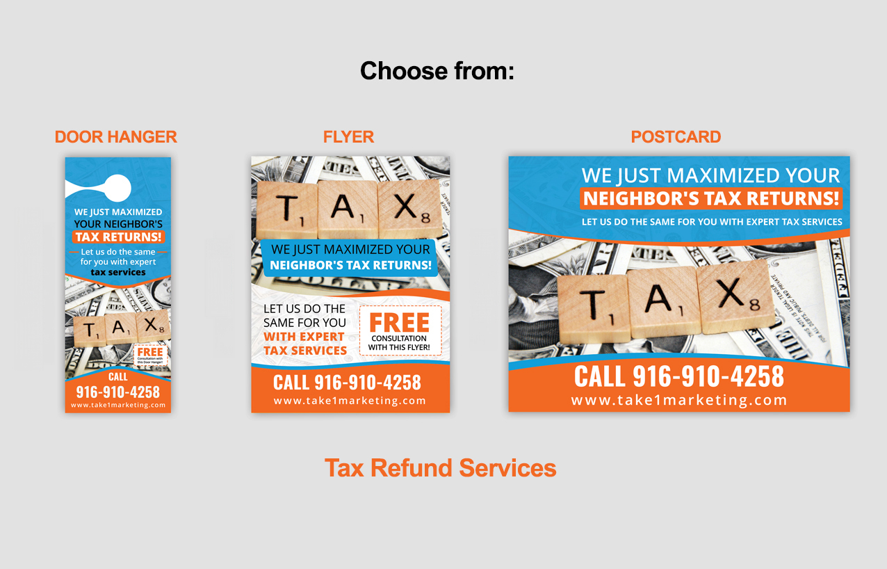 tax-services-door-hanger-flyer-and-postcard-samples